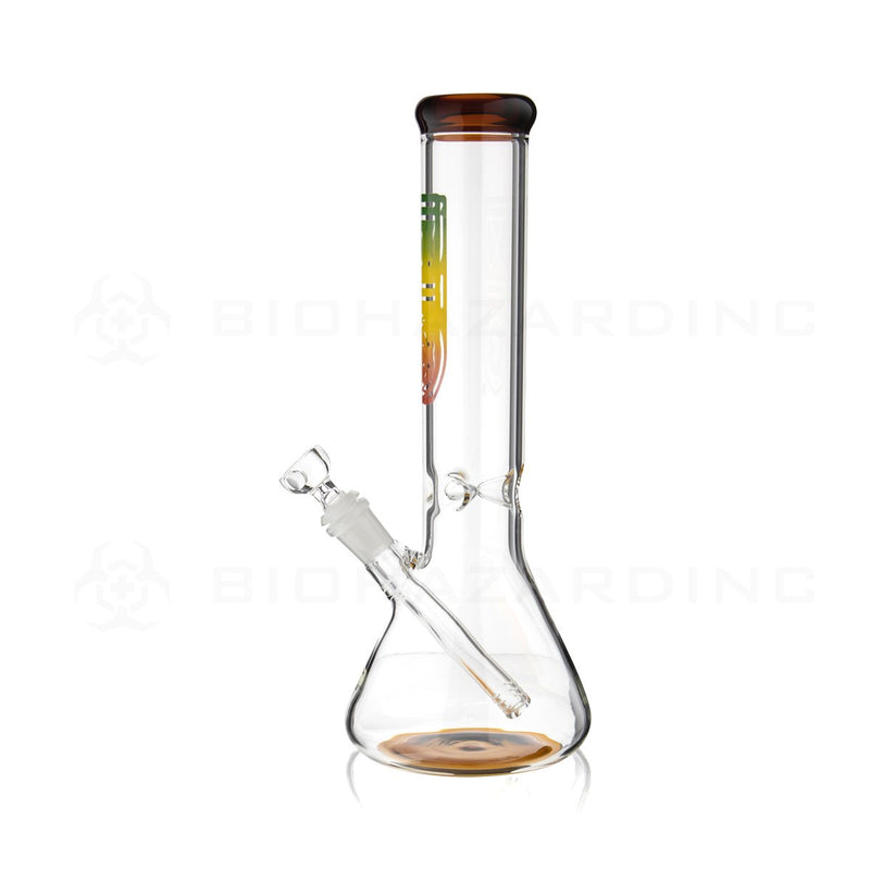 BIO Glass | 12" 50mm x 5mm Classic Beaker Water Pipe | Amber Trim