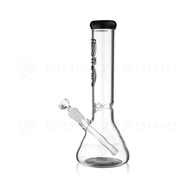 BIO Glass | 12" 50mm x 5mm Classic Beaker Water Pipe | Black Trim