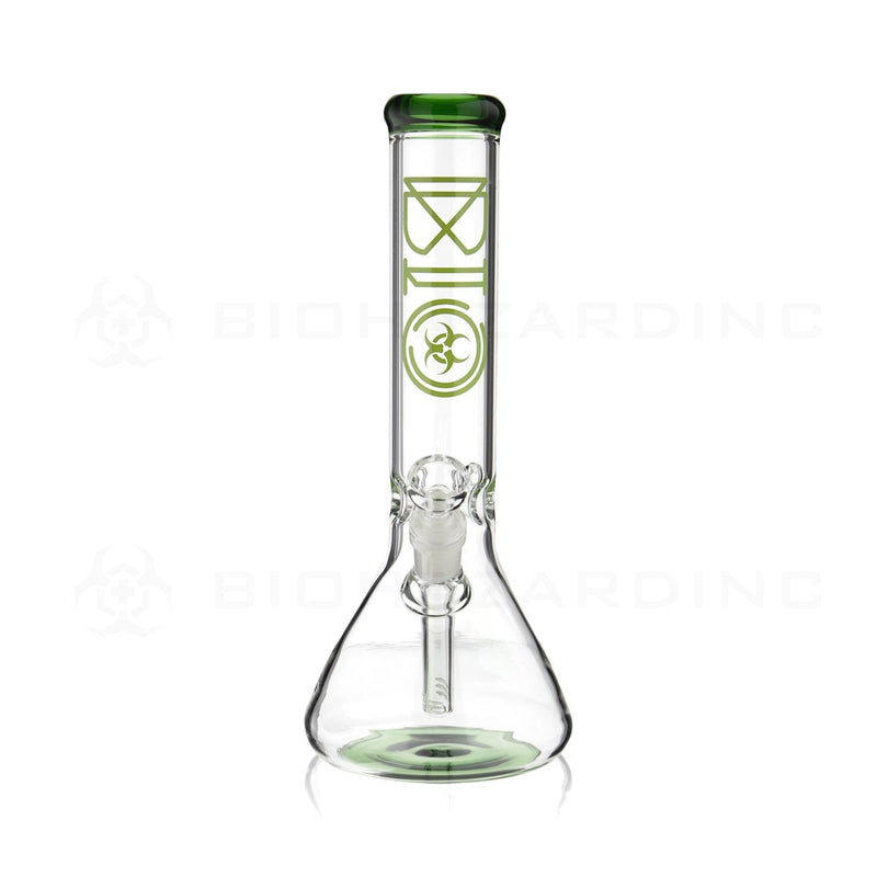 BIO Glass | 12" 50mm x 5mm Classic Beaker Water Pipe | Green Trim