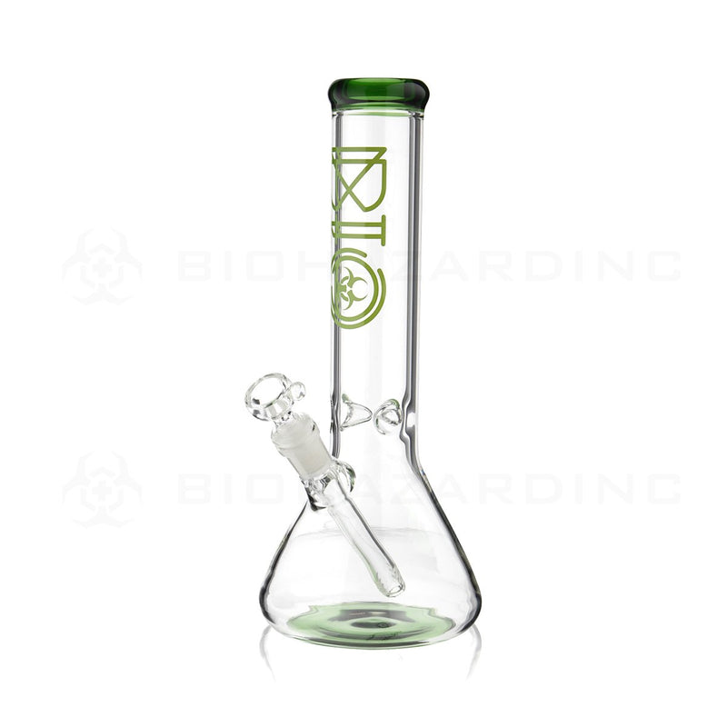 BIO Glass | 12" 50mm x 5mm Classic Beaker Water Pipe | Green Trim