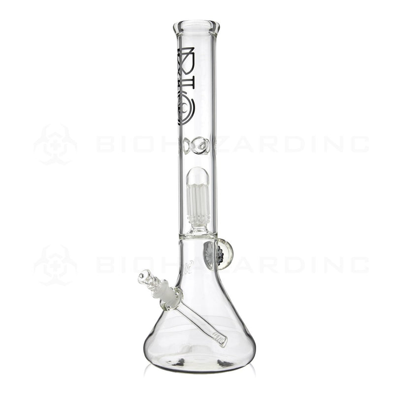 BIO Glass Flower Marble | 18" 50mm x 5mm 8 Arm Tree Perc Beaker Water Pipe | Black