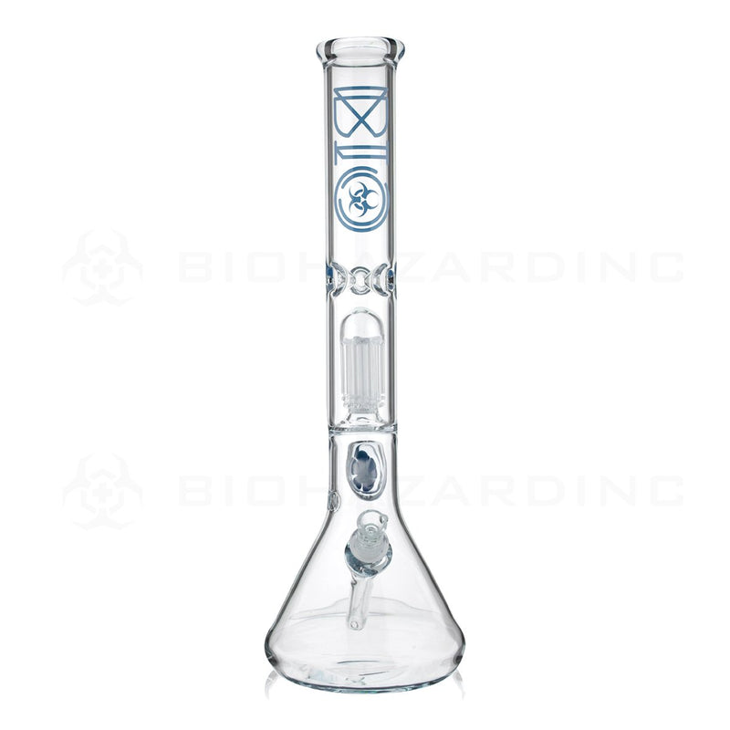 BIO Glass Flower Marble | 18" 50mm x 5mm 8 Arm Tree Perc Beaker Water Pipe | Blue