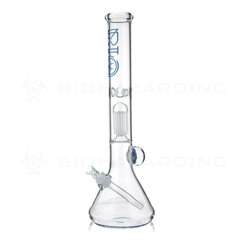 BIO Glass Flower Marble | 18" 50mm x 5mm 8 Arm Tree Perc Beaker Water Pipe | Blue