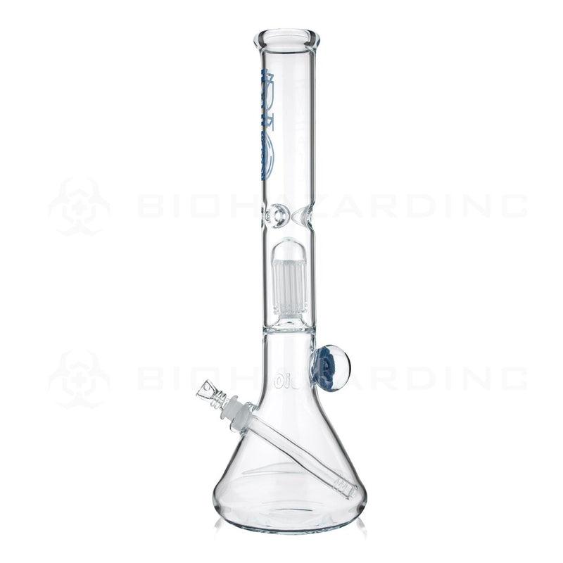 BIO Glass Flower Marble | 18" 50mm x 5mm 8 Arm Tree Perc Beaker Water Pipe | Blue