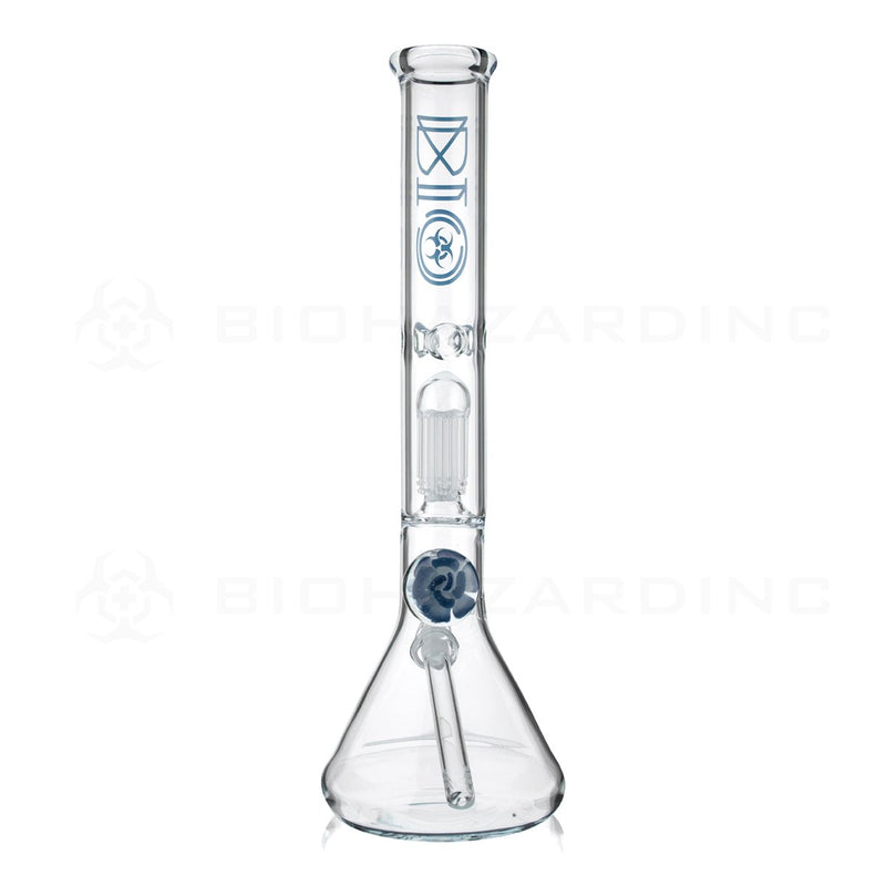 BIO Glass Flower Marble | 18" 50mm x 5mm 8 Arm Tree Perc Beaker Water Pipe | Blue