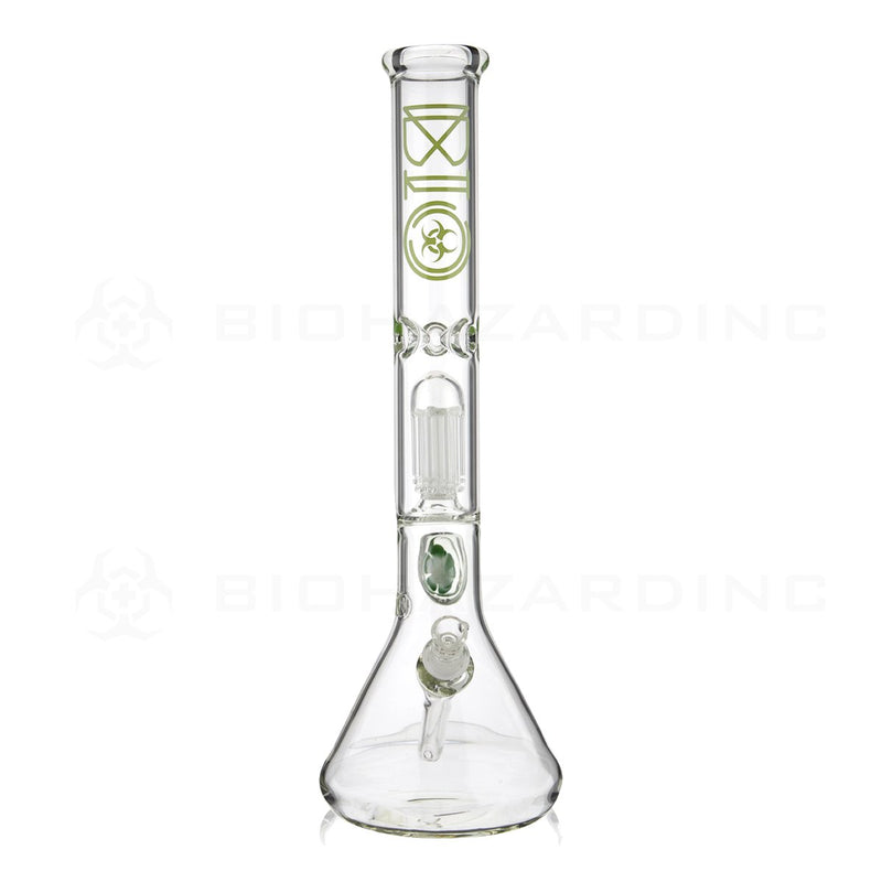 BIO Glass Flower Marble | 18" 50mm x 5mm 8 Arm Tree Perc Beaker Water Pipe | Green