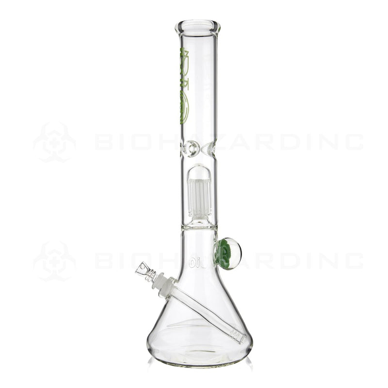 BIO Glass Flower Marble | 18" 50mm x 5mm 8 Arm Tree Perc Beaker Water Pipe | Green