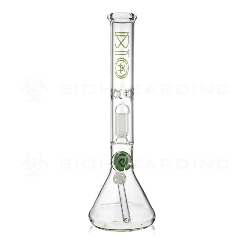 BIO Glass Flower Marble | 18" 50mm x 5mm 8 Arm Tree Perc Beaker Water Pipe | Green