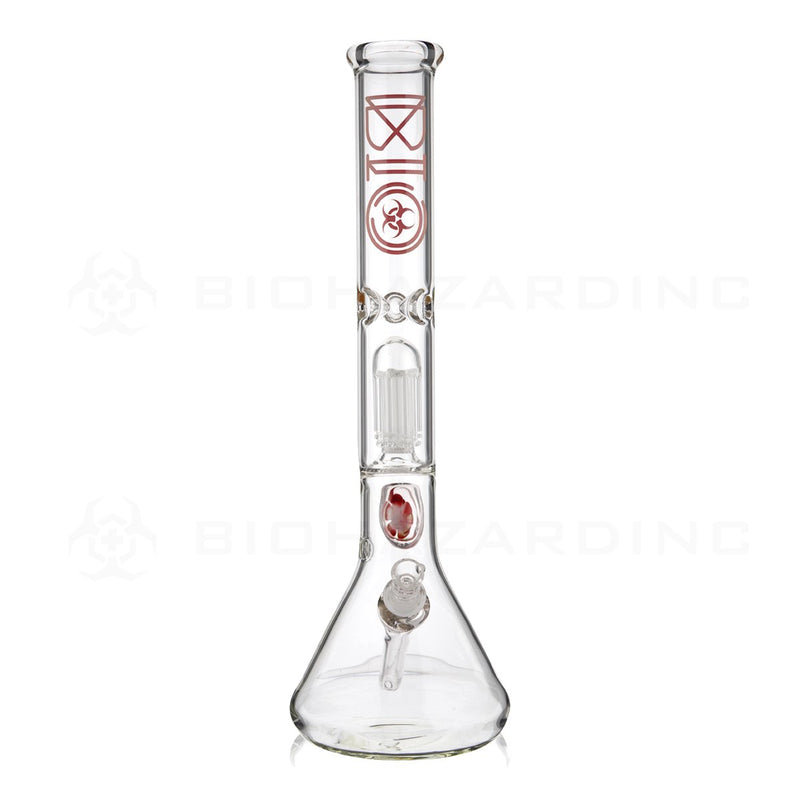 BIO Glass Flower Marble | 18" 50mm x 5mm 8 Arm Tree Perc Beaker Water Pipe | Red