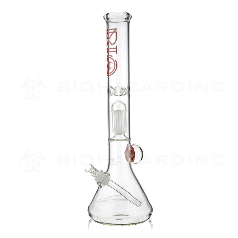 BIO Glass Flower Marble | 18" 50mm x 5mm 8 Arm Tree Perc Beaker Water Pipe | Red