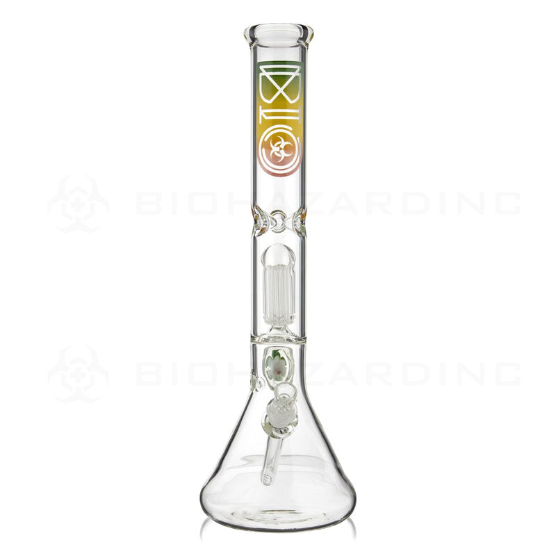 BIO Glass Flower Marble | 18" 50mm x 5mm 8 Arm Tree Perc Beaker Water Pipe | Rasta