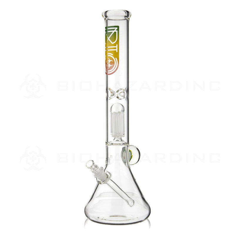 BIO Glass Flower Marble | 18" 50mm x 5mm 8 Arm Tree Perc Beaker Water Pipe | Rasta