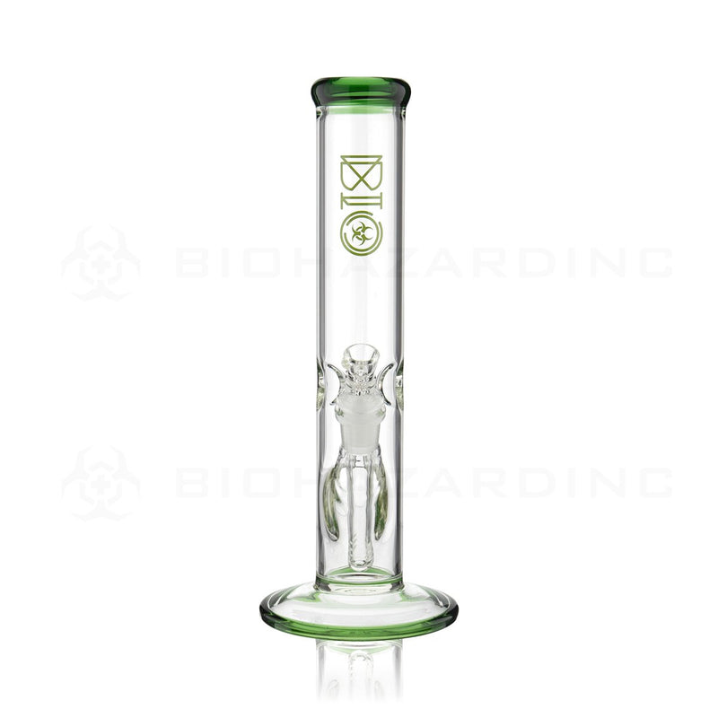 BIO Glass | 12" 50mm x 5mm Classic Straight Waterpipe | Green Trim