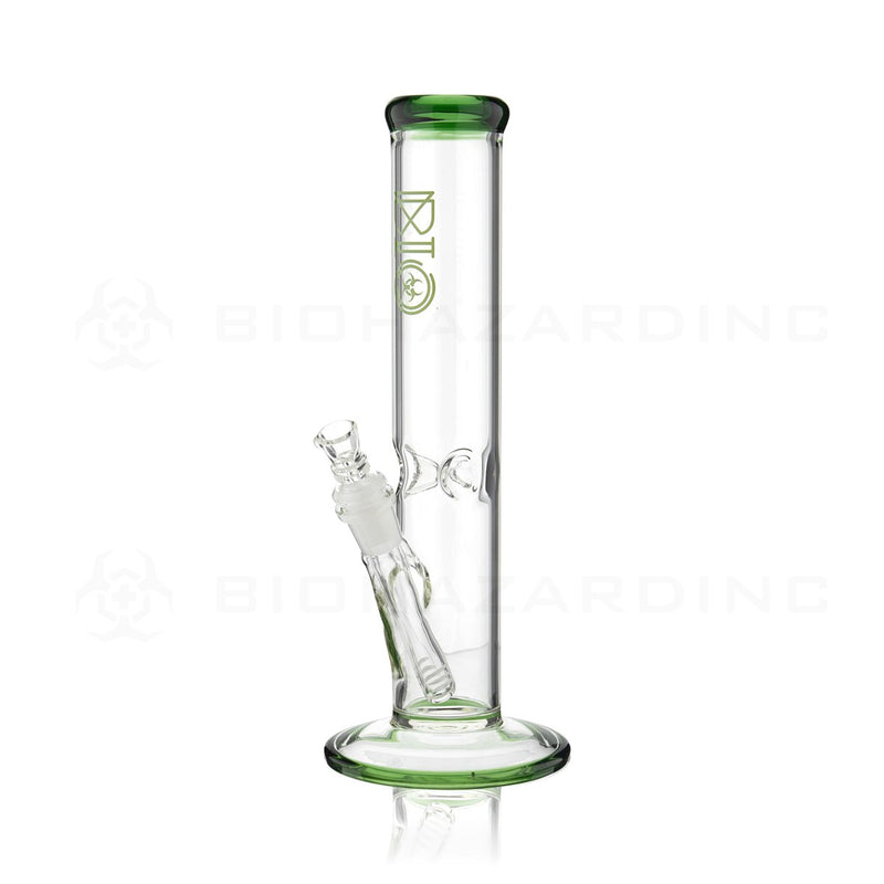 BIO Glass | 12" 50mm x 5mm Classic Straight Waterpipe | Green Trim