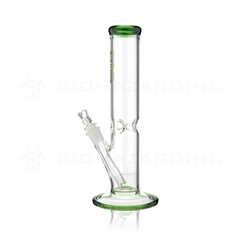 BIO Glass | 12" 50mm x 5mm Classic Straight Waterpipe | Green Trim