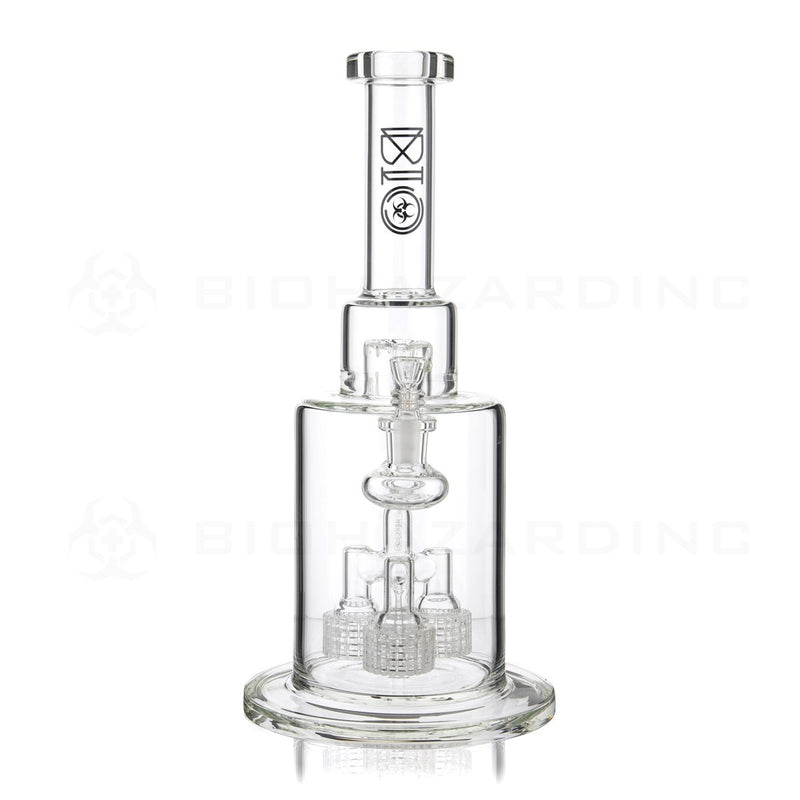 14" Triple Grid Percolator w/ Splashguard Stemless Waterpipe - Black Logo