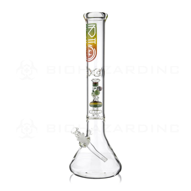 BIO Glass Beaker | 17" 50mm x 5mm Replica Mini Pipe Showerhead Perc Water Pipe | Rasta