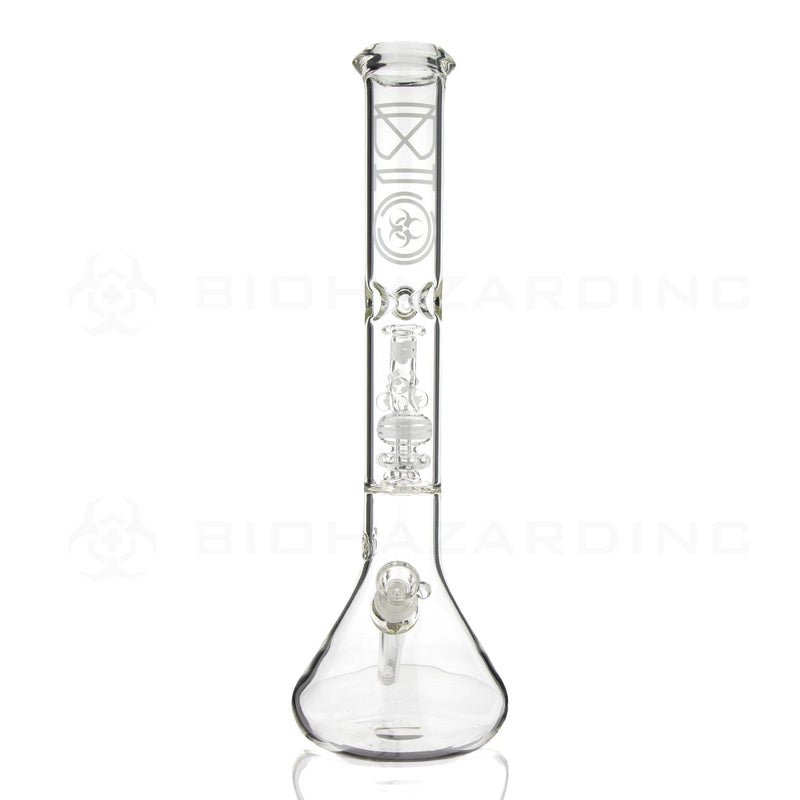 BIO Glass | 17" 50mm x 5mm Replica Mini Pipe Showerhead Perc Water Pipe | White