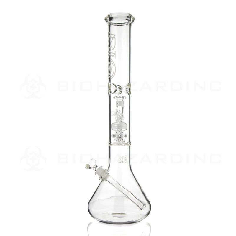 BIO Glass | 17" 50mm x 5mm Replica Mini Pipe Showerhead Perc Water Pipe | White