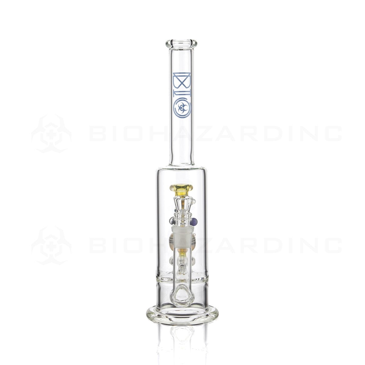 BIO Glass Stemless | 13" 65mm x 9mm Replica Mini Pipe Showerhead Perc Water Pipe | Blue