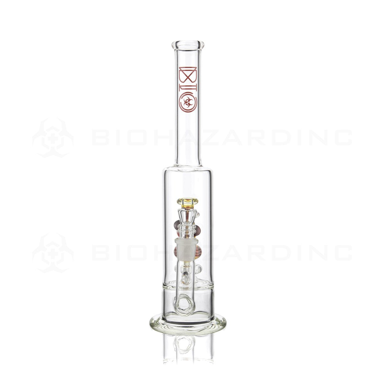 BIO Glass Stemless | 13" 65mm x 9mm Replica Mini Pipe Showerhead Perc Water Pipe | Red