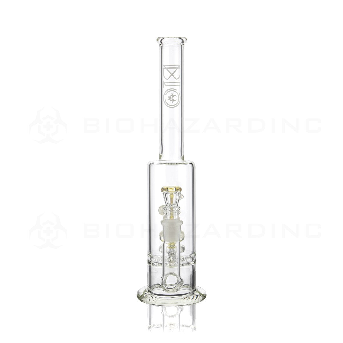 BIO Glass Stemless | 13" 65mm x 9mm Replica Mini Pipe Showerhead Perc Water Pipe | White