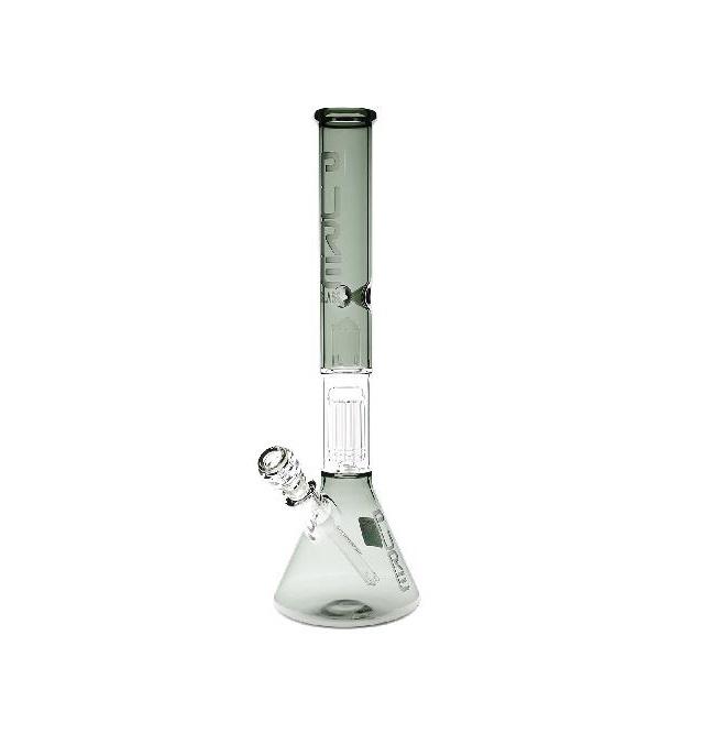 PURE Glass | 18" 10 Arm Tree Perc Beaker Water Pipe | Smoke Black