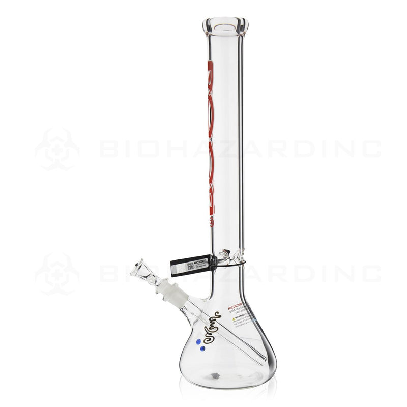 RooR® | 18" 45mm x 5mm Classic Beaker Waterpipe | Red & White Logo