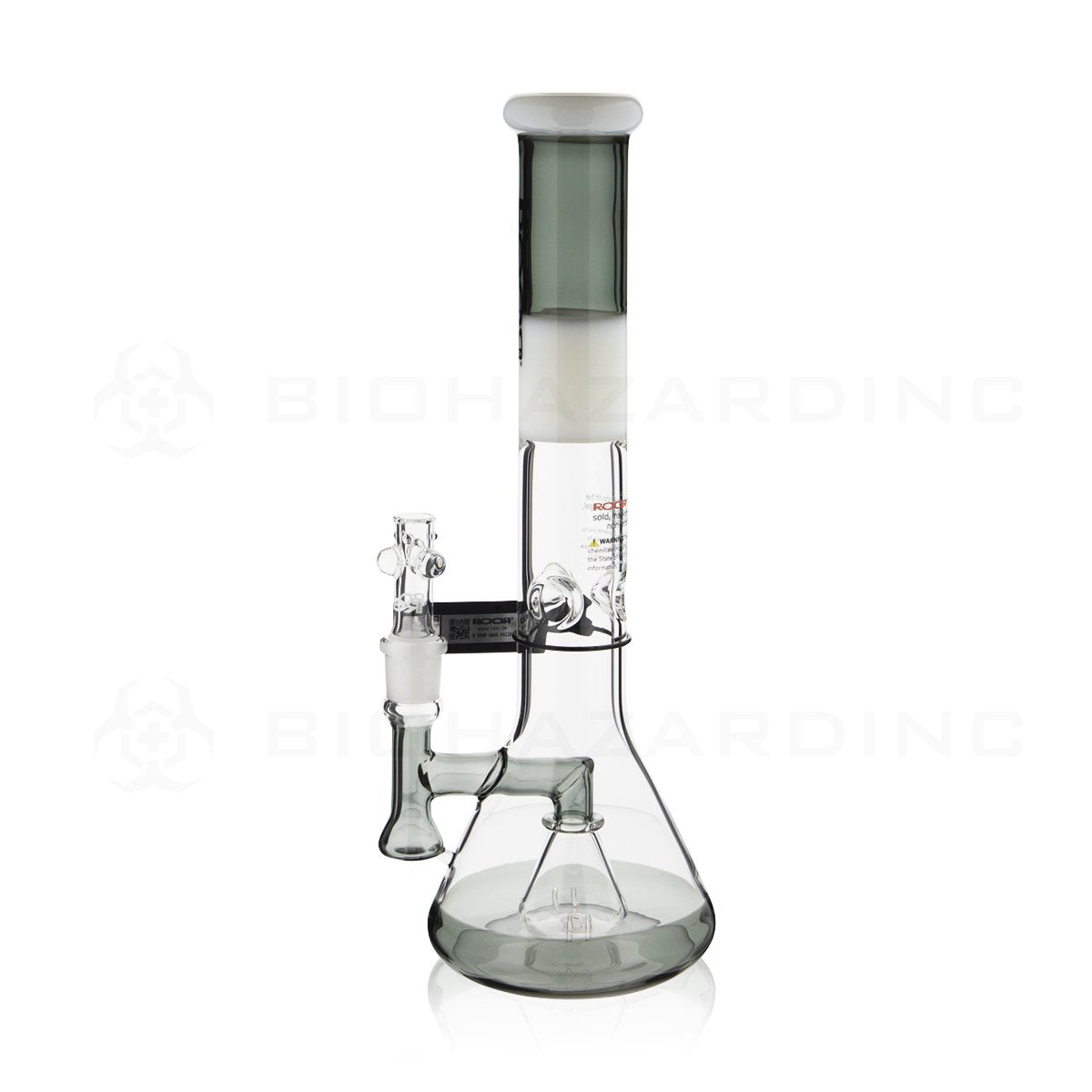 RooR® Tech | 14" 45mm Mini Fixed Beaker | Grey, White & Black