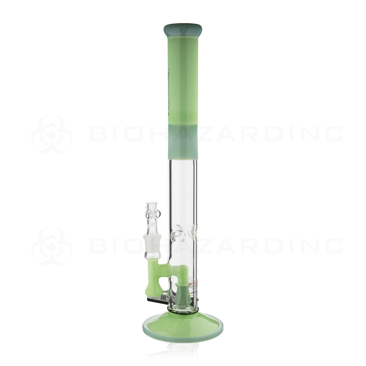 RooR® Tech | 18" 45mm Fixed Straight Water Pipe | Mint, Black & White