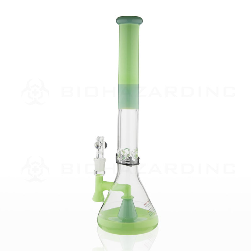 RooR® Tech | 18" 45mm x 5mm Mini Beaker Perc Water Pipe | Milky & Mint with Too Blue Logo