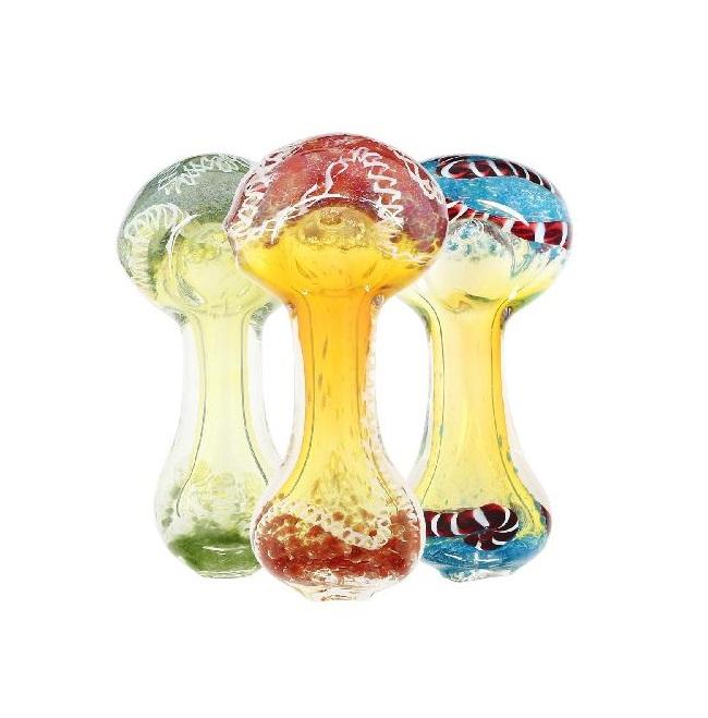 3" Frit Glass Hand Pipe | Assorted Colors - 5 Pack