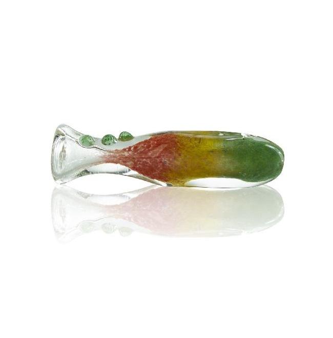 3" Frit and Marbles Chillum | Rasta - 50 Count