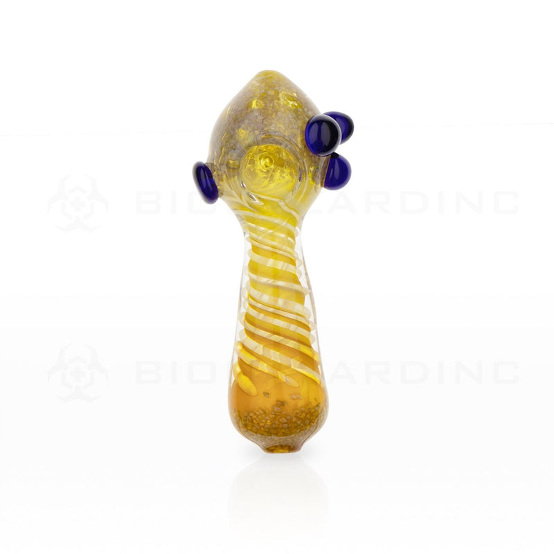 4" Heavy Swirl and Marbles Glass Hand Pipe