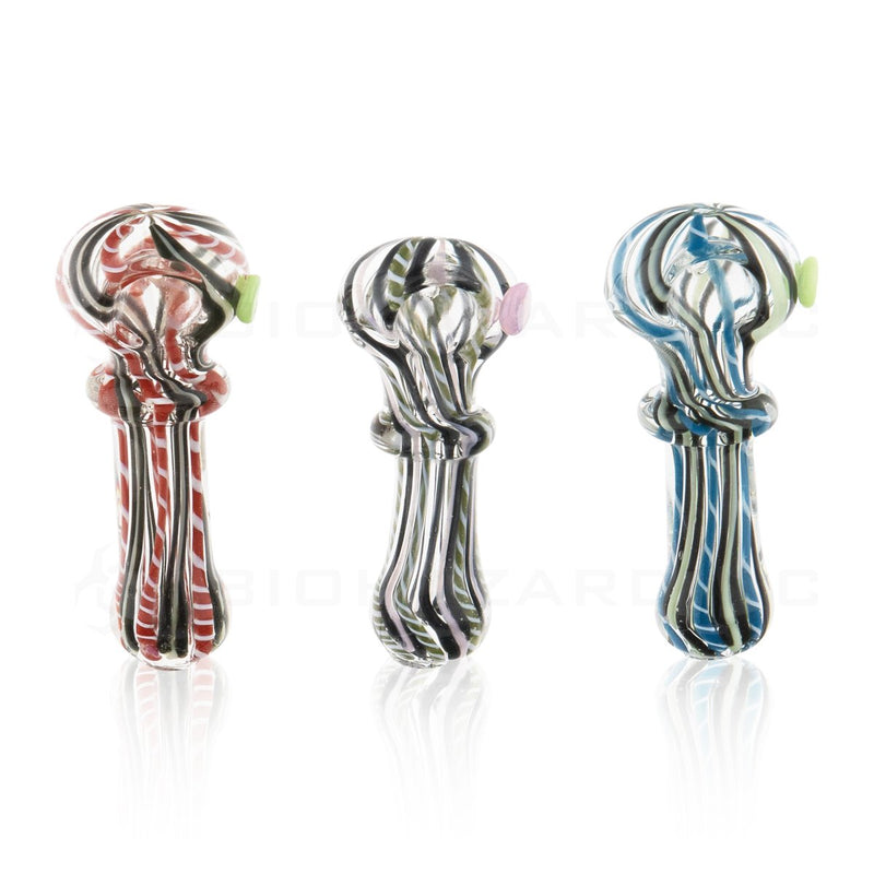 3" Striped Slyme Carb Hand Pipes | Assorted Colors - 10 Count