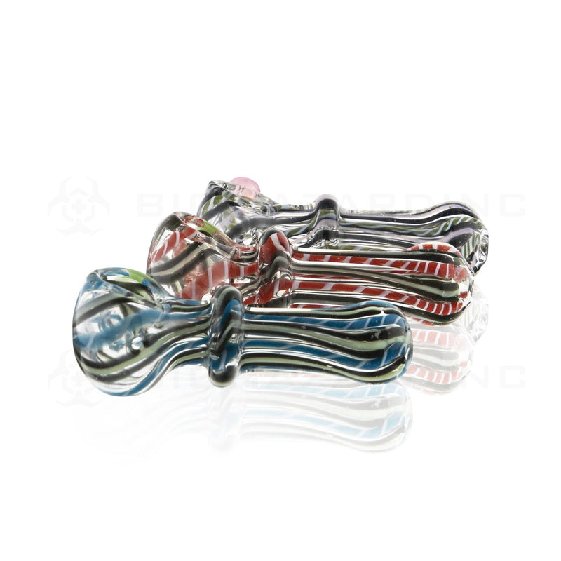 3" Striped Slyme Carb Hand Pipes | Assorted Colors - 10 Count