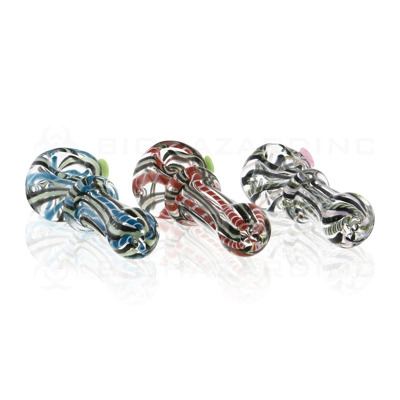 3" Striped Slyme Carb Hand Pipes | Assorted Colors - 10 Count