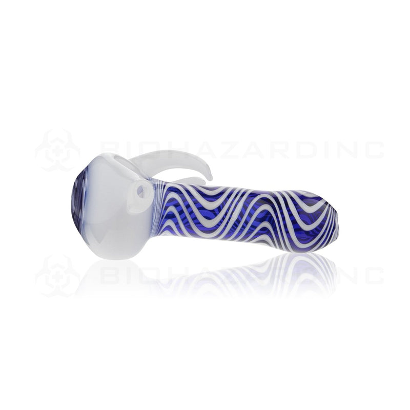 4" Blue and White Two Horn Hand Pipe