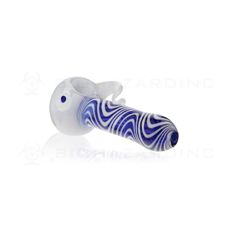 4" Blue and White Two Horn Hand Pipe