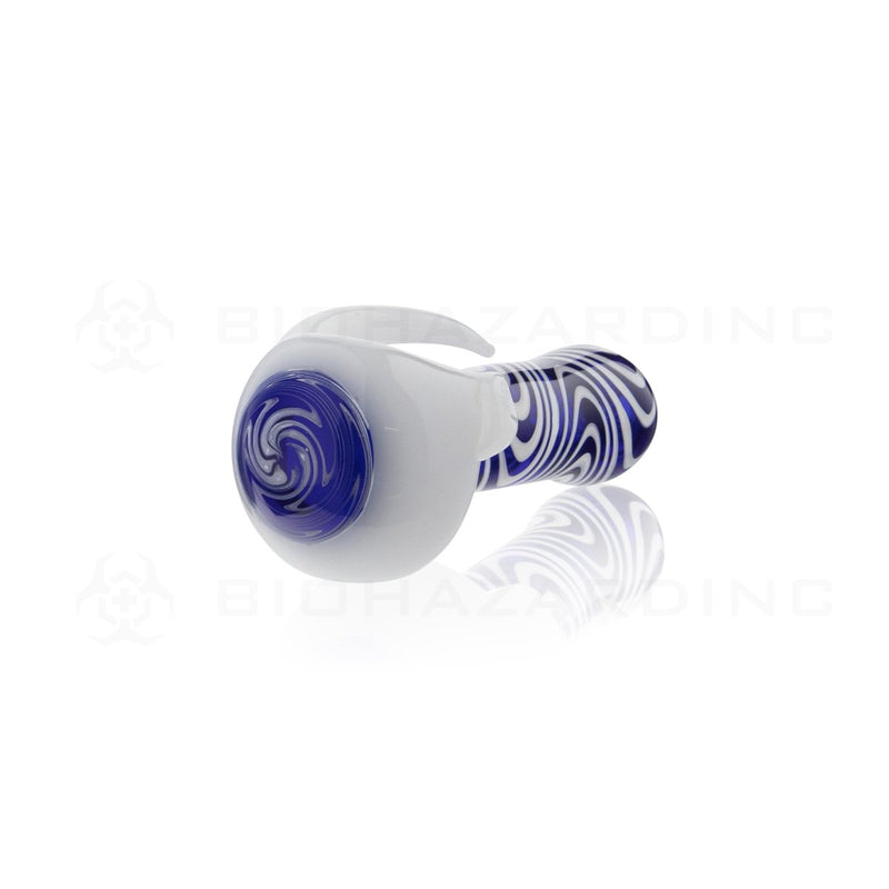 4" Blue and White Two Horn Hand Pipe