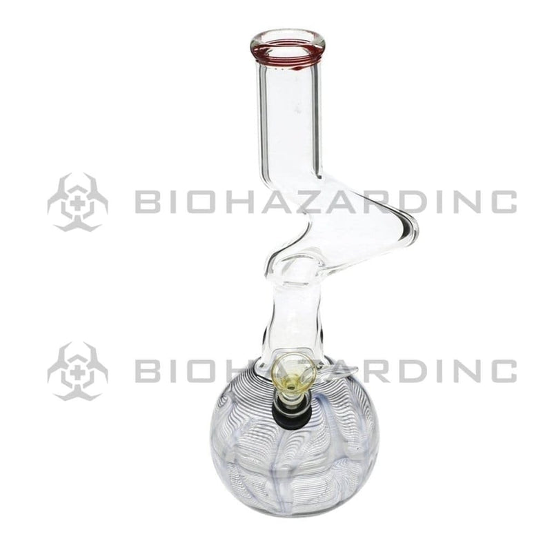 Biohazard Inc Glass Bong 10" 32mm Two Elbow Water Pipe w/ Slide - Black Rake