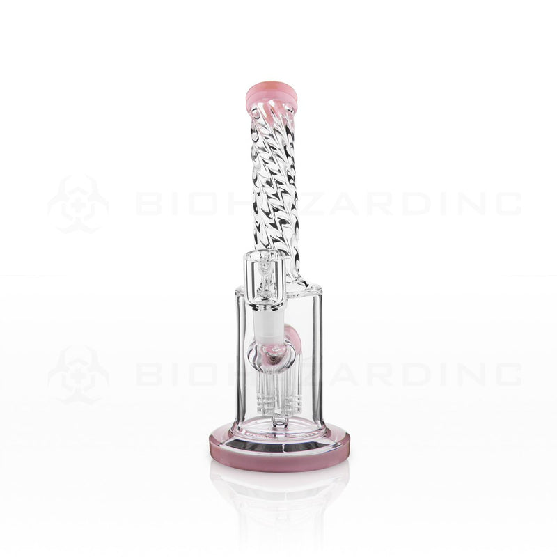 Twisted Neck Dab Rig | 8" 6 Arm Tree Perc Banger Hanger | Slyme Pink