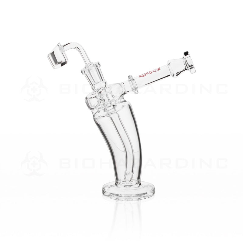 BIO Glass | 8" 5mm Mechanix Bent Dab Rig | Red Logo