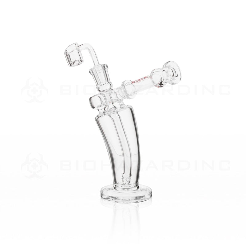 BIO Glass | 8" 5mm Mechanix Bent Dab Rig | Red Logo