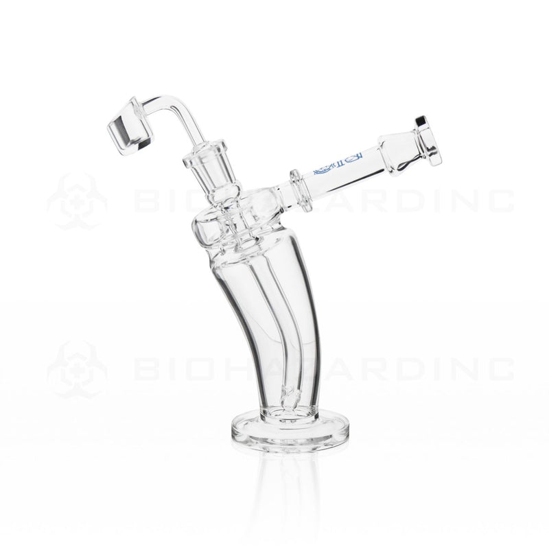 BIO Glass | 8" 5mm Mechanix Bent Dab Rig | Blue Logo