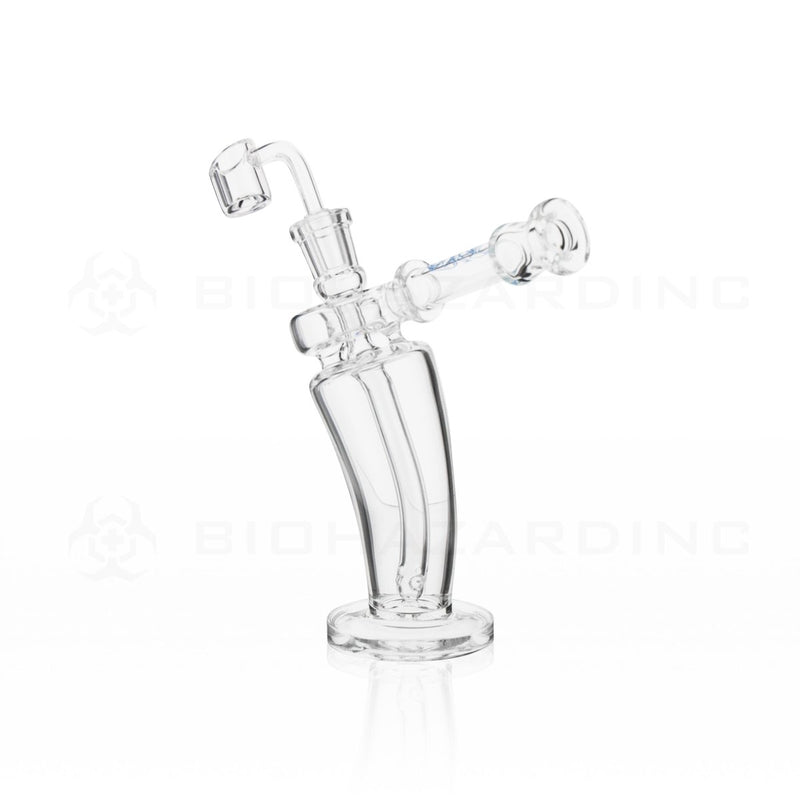 BIO Glass | 8" 5mm Mechanix Bent Dab Rig | Blue Logo