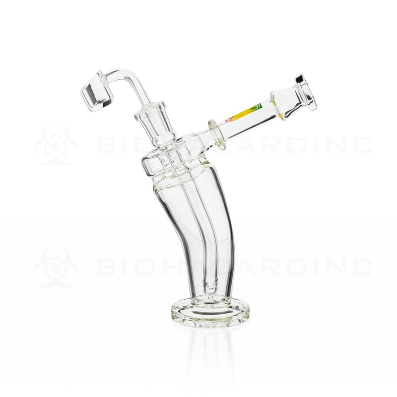 BIO Glass | 8" 5mm Mechanix Bent Dab Rig | Rasta Logo