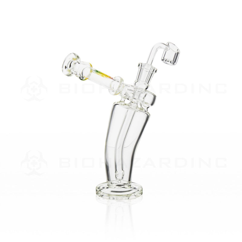 BIO Glass | 8" 5mm Mechanix Bent Dab Rig | Rasta Logo