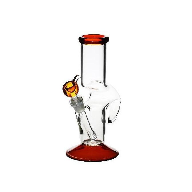 9" Hook Traveler Straight Water Pipe | Amber Trim