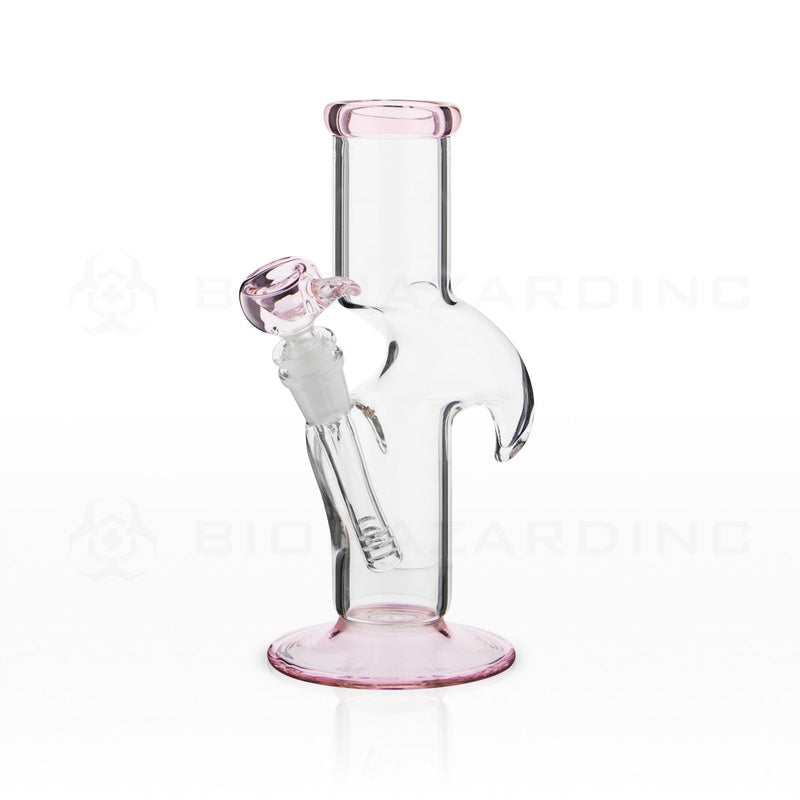 9" Hook Traveler Straight Water Pipe | Pink Trim